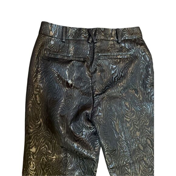 Anthropologie The Essential Slim Straight Pants Womens Sz 4 Black Motif Textured - Picture 16 of 16